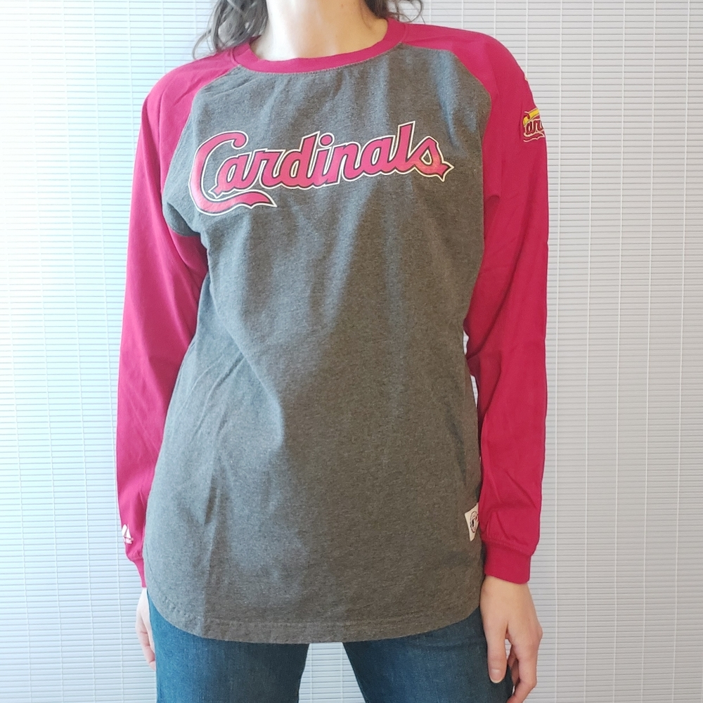 Vintage Y2K St Louis Cardinals Albert Pujols Long Sleeve Raglan Tee Small